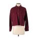 Forever 21 Denim Jacket: Short Burgundy Solid Jackets & Outerwear - Women's Size Small