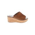 Sam Edelman Wedges: Slip-on Platform Boho Chic Brown Print Shoes - Women's Size 7 - Peep Toe