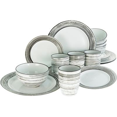 Kombiservice CREATABLE "La Gomera", weiß, 16 tlg., Steinzeug, Geschirr-Sets, Service, moderne Fahnenform, 16 Teile, für 