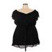 Torrid Casual Dress - A-Line V Neck Short sleeves: Black Print Dresses - New - Women's Size 4X Plus