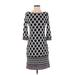 White House Black Market Casual Dress - Sheath Boatneck 3/4 sleeves: Gray Dresses - Women's Size 2X-Small