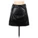 ASOS Faux Leather Skirt: Black Print Bottoms - Women's Size 6 Tall