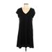 Gap Cocktail Dress - A-Line V Neck Short sleeves: Black Print Dresses - Women's Size Large