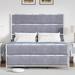 Willa Arlo™ Interiors Mirabel Platform Bed Wood & /Upholstered/Velvet/Metal & /Metal in Gray | 59 H x 62.6 W x 83.3 D in | Wayfair