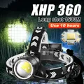 XHP360 lampe frontale LED puissante TypeC USB lampe frontale Rechargeable 18650 lampe de poche