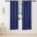 Eider & Ivory™ Kayenta Satin Solid Blackout Grommet Curtain Panels Polyester in Green/Blue | 95 H x 52 W in | Wayfair