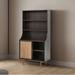 RARLON 68.89" H x 35.43" W Solid Wood Standard Bookcase Wood in Black/Brown/Gray | 68.89 H x 35.43 W x 17.71 D in | Wayfair 01LUXY38JSKT8015UDH3