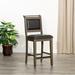 Red Barrel Studio® Bar Stool Wood/Leather in Gray/Black | 42.5 H x 19 W x 22 D in | Wayfair D19B0CEA0C9A425AB9E6A8F4736A1195