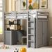 Harriet Bee Twin Size Loft Bed w/ Drawers, Desk, & Wardrobe in Gray | Wayfair D933801639434ECBA2711D5C5CDC9823