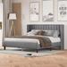 Latitude Run® Bed Wood & /Upholstered/Linen in Gray | 38.6 H x 81.1 W x 81.1 D in | Wayfair 72DDE9ECDC3E44D9B426D904C9BA2F1C