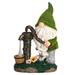 Arlmont & Co. Ronia 11.4" Large Cute Flocked Garden Statue w/ Solar LED Lights in Brown/Gray/Green | 11.4 H x 7.1 W x 4.7 D in | Wayfair