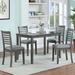 Wildon Home® Deshan 4 - Person Dining Set Wood/Upholstered in Gray | 30 H x 28.5 W x 45.5 D in | Wayfair 5B00E9703AB54D629EBCC6D8C018E4DA