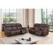 Latitude Run® Adlai-Joziya 2 Piece Faux Leather Reclining Living Room Set Faux Leather in Brown | 41 H x 85.03 W x 38.97 D in | Wayfair Living Room Sets
