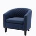 Barrel Chair - Rosdorf Park Khyro Upholstered Barrel Chair Linen in Brown | 29.47 H x 29.1 W x 25 D in | Wayfair DBD4650D11CE4F789E53F1C1D297BB96