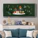 Hokku Designs Little St. Nick Collection D Framed On Canvas Print Canvas, Solid Wood in Green | 8 H x 20 W x 1.5 D in | Wayfair