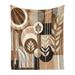 East Urban Home Monstera Fleece Throw Blanket Boho Arrange Mid Century Dark Cocoa Pale Brown Fleece/Microfiber/Fleece, | 70 H x 50 W in | Wayfair