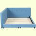 Latitude Run® Isaura Daybed Upholstered/Linen in Blue/Brown | 27.6 H x 62.2 W x 84.3 D in | Wayfair F5630C8445CA41BB822AC5D81369BB0A