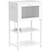 Ebern Designs Keysi 1 - Drawer Metal Nightstand in White Wood/Metal in Brown/White | 26.1 H x 15.75 W x 11.81 D in | Wayfair