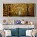 Winston Porter Soon Fall Leaves - Floater Frame Print on Canvas Canvas, Solid Wood in Brown/Yellow | 20 H x 50 W x 1.5 D in | Wayfair