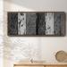 Wrought Studio™ Printed Brushed Nickel Abstract I - Floater Frame Print on Canvas in Black | 24 H x 60 W x 1.5 D in | Wayfair