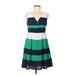 Ya Los Angeles Casual Dress - A-Line V Neck Sleeveless: Green Color Block Dresses - Women's Size Medium
