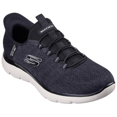 Slip-On Sneaker SKECHERS "SUMMITS-KEY PACE", Herren, Gr. 42, schwarz, Textil, sportlich, Schuhe, Slipper, Freizeitschuh,