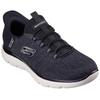 Slip-On Sneaker SKECHERS "SUMMITS-KEY PACE", Herren, Gr. 48,5, schwarz, Textil, sportlich, Schuhe, Slipper, Freizeitschuh, Halbschuh in veganer Verarbeitung