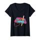 Damen 80 90er Jahre Outfit Damen Party Verkleidung Retro Kassette T-Shirt mit V-Ausschnitt