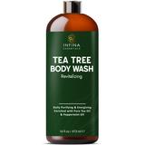 INFINA ESSENTIALS Tea Tree CM31 Body Wash Men & Women - Invigorating Shower Gel Soap - Helps with Body Odor Soothes Itching Deep Cleansing Tea Tree Oil Body Wash - 16 fl oz