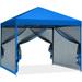 ABCCANOPY 8 ft x 8 ft Easy Pop up Outdoor Canopy Tent With Netting Blue