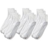 Hanes mens Double Tough Ankle 6-pair Pack Available in Big & Tall Yoga Socks White/Grey Foot Bottom 6 12 US