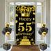 55th Birthday Decoration Background CM31 Door Decoration Banner Fabric Sign 55th Birthday Party Welcome Sign Poster Man Birthday Decoration Door Banner Gold Black 35.4 x70