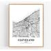 Eleville 11X14 Unframed Cleveland EC36 Ohio City View Abstract Road Modern Map Art Print Poster Wall Office Home Decor Minimalist Line Art Hometown Housewarming wgn295