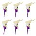 Angel Isabella Set of 6: Real Touch Quality Calla Lily Boutonniere - Purple Natural White