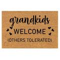 Hxroolrp Floor Mats For Home FuGrandkids Welcome (Others Tolerated) Doormat Rug Custom Door MatFront Door Outdoor Entrance Porch Mat With Slip Polyester Floor Mat