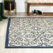 JONATHAN Y JONATHAN Y Ourika Vintage Filigree Textured Weave Indoor/Outdoor Area Rug 3 X 5 - Navy/Beige