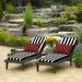 Arden Selections Outdoor 72 x 21 in. Chaise Lounge Cushion Black Cabana Stripe 2 Count