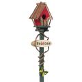 Bird Nest House Yard Pole Outdoor Metal Decor Lawn Birdhouse Garden Stakes Welcome Signs