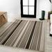 JONATHAN Y JONATHAN Y Negril Modern Double Stripe Indoor/Outdoor Area Rug 5 X 8 - Black/Beige