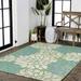 JONATHAN Y JONATHAN Y Marvao Modern Floral Textured Weave Indoor/Outdoor Area Rug 3 X 5 - Cream/Green