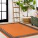 JONATHAN Y JONATHAN Y Haynes Modern Border Stripe Indoor/Outdoor Area Rug 8 X 10 - Orange/Dark Gray