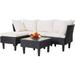 Patio Furniture Set 4 Pieces Outdoor Rattan Chair Wicker Sofa Garden Conversation Bistro Sets for Yard Pool or Backyard