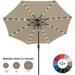 ABCCANOPY 9FT Outdoor Patio Solar Umbrella with 32LED Lights Khaki