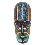 Wooden Mask Wall Hanging Solid Wood Carving Painted Wall Decor Bar Home African Mask Crafts A