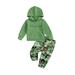 TheFound 2Pcs Toddler Baby Girls Fall Winter Outfits Long Sleeve Letter Print Hoodie Tops+Camouflage Pants Clothes