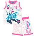 Marvel Spider-Man Spider-Gwen Ghost Spider Toddler Girls Tank Top and Bike Shorts Outfit Set White 4T