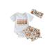 TheFound 3Pcs Newborn Infant Baby Girls Halloween Outfits Short Sleeve Letter Romper+Pumpkin Shorts+Headband Clothes