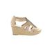 Lauren by Ralph Lauren Wedges: Slip-on Platform Bohemian Tan Solid Shoes - Women's Size 8 - Open Toe