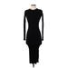 Wilfred Casual Dress - Midi Crew Neck Long sleeves: Black Print Dresses - Women's Size Small