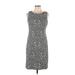 Talbots Casual Dress - Sheath Crew Neck Sleeveless: Gray Dresses - Women's Size 10 Petite